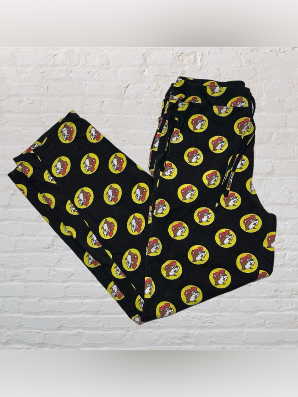 Buc-ees Black Cotton Allover Logo Adult Pajama Lounge Pants in Size Small